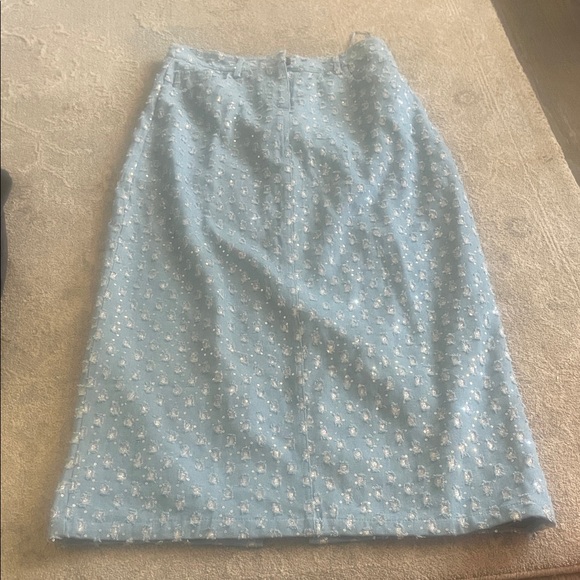 Never Fully Dressed Dresses & Skirts - Never Fully Dressed Light Blue Floral Pencil Skirt